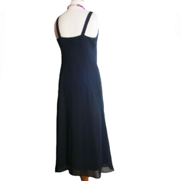 Black Dress Ruffles Beaded R&M Richards 8P - Picture 4 of 4